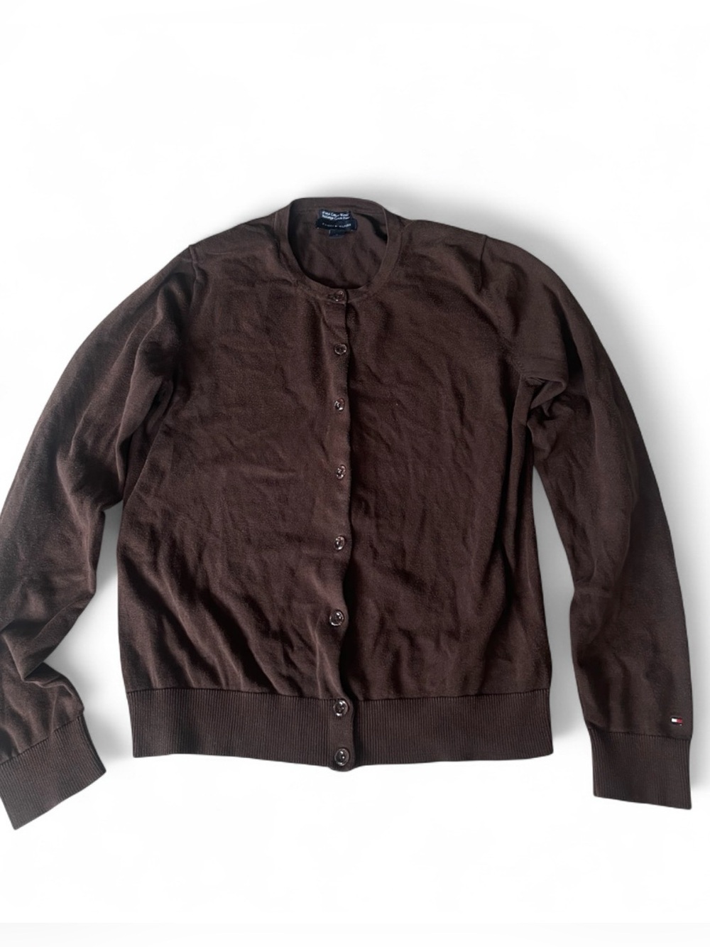 TOMMY HILFIGER  *Vintage* Button Up  Chocolate Brown Cardigan | SIZE MEDIUM